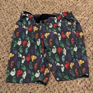 Pearl Izumi Multicolor bird print women’s mtn bike shorts